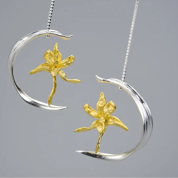 🎁 925 Silver Artisan Handmade The Zahyr Palm Tree Earrings - Picture 3 of 10